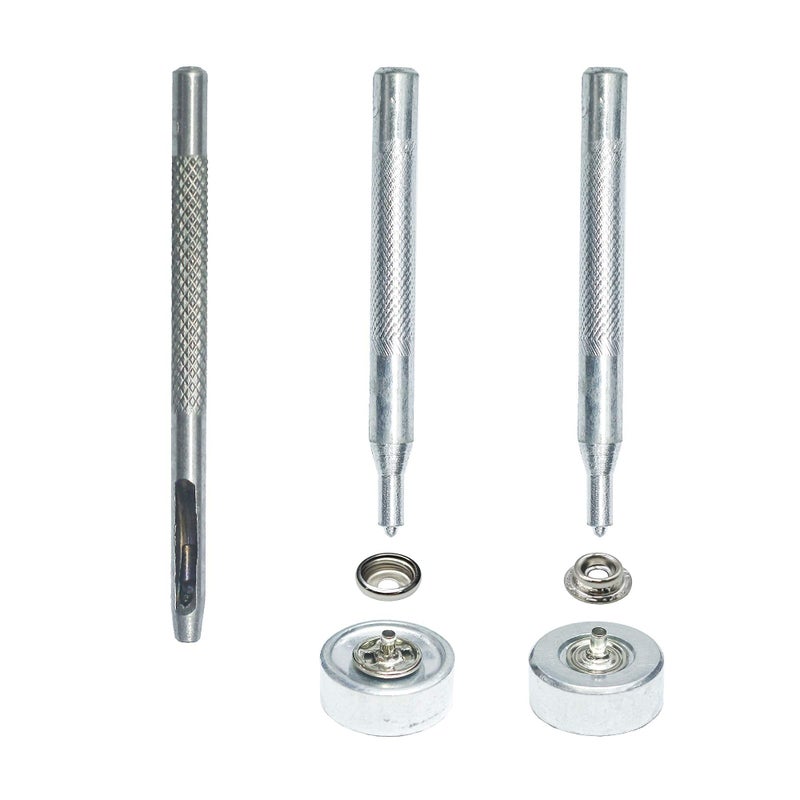 INNETOC 70 Sets 15mm 5/8" Heavy Duty Snap Fasteners Kit, Metal Snaps for Leather Crafts Sewing Repair Clothing Button Kit with Snap Installation Tool - Image 3